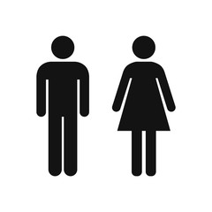 Man, Woman icon, isolated. Flat design.