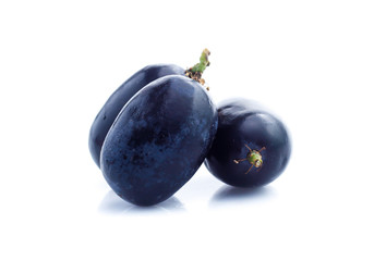 Black grapes, isolated on white