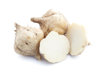 jicama on white background