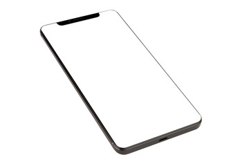Isolated Black Full Display Smartphone
