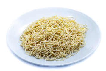 yellow noodle isolated on white