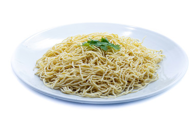 yellow noodle isolated on white