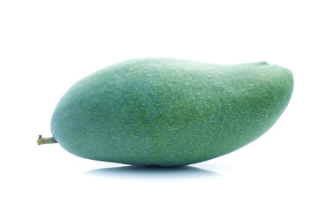 fresh green mango fruit isolated on white background