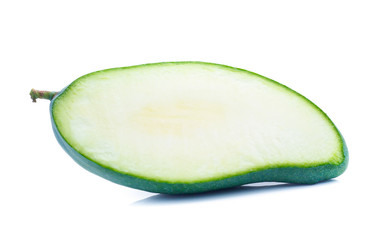 fresh green mango fruit isolated on white background