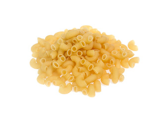 dry macaroni  isolated  on white
