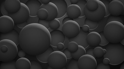 Abstract background of holes and circles with shadows in black colors