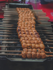 sausages on the grill