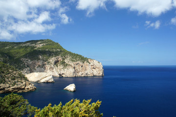 Naklejka premium Landscapes of Ibiza. Portitxol Bay.Cap de Rubio.