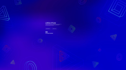 Obraz premium Trendy abstract background . Minimal geometric shapes composition. Colorful pattern. Editable mask. Template for your design works. Vector illustration.