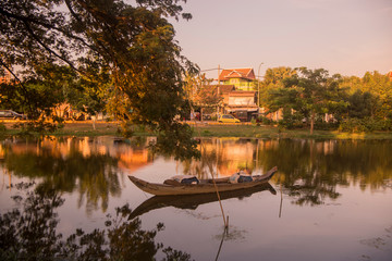 Naklejka premium CAMBODIA SIEM REAP CITY RIVER