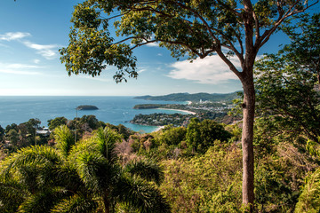 Beautiful view on sea in Thailand. Top view.