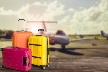 Large suitcases on background,travel concept