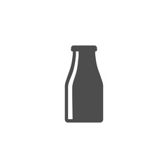 Milk bottle simple glyph vector icon. Bottle of milk, dairy product symbol.
