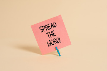 Word writing text Spread The Word. Business photo showcasing share the information or news using...