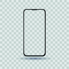 new smartphone template on transparent background