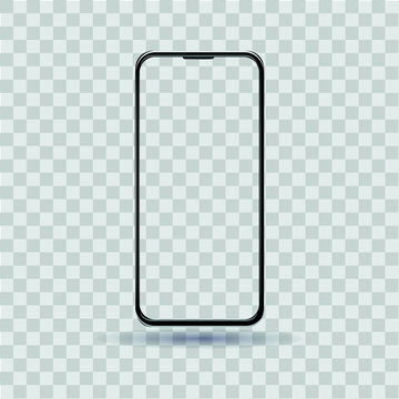 new smartphone template on transparent background