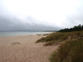 empty beach on a cloudy day