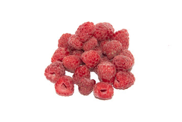 Raspberry berries isolated on white background. red berries.