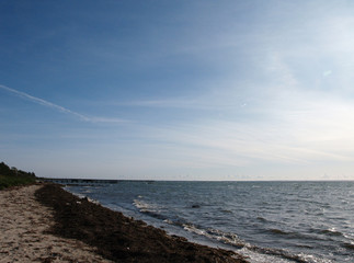 view along the beach in Landskrona, Sweden