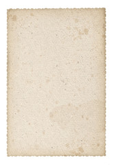 Obraz premium Texture old paper with traces of scuffs and stains. Isolated on white.