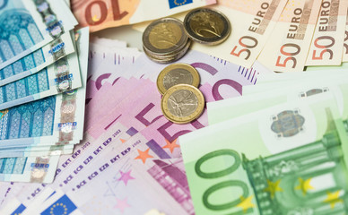 finance  money - Banknotes of the  european  union.