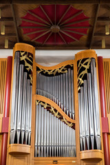 Organ, keyboard instrument of more pipe divisions 