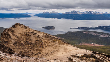 View from the Guanaco Hill of the Beagle Channel and Lapataia Bay