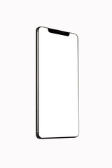 Isolated Black Full Display Smartphone