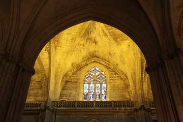Interior Cathedral of Seville - is the third largest church in the world. Burial Place of...
