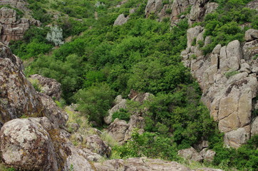 Aktove canyon  Voznesenskiy region of Mykolaiv Oblast of Ukraine .  landscape park Granite-steppe lands of Buh.  Natural Wonders of Ukraine 