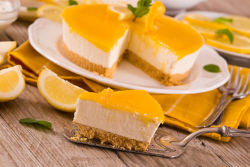 Lemon and mascarpone cheesecake.