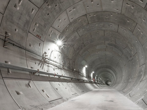 Fototapeta Empty modern underground tunnel