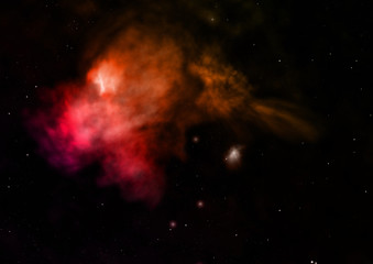Being shone nebula. 3D rendering