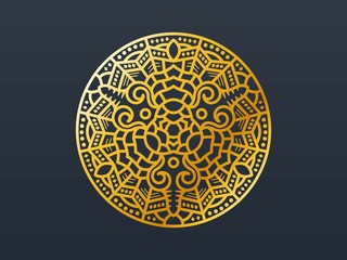 Mandala gold logo template.