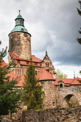 Fototapeta na wymiar Medieval Czocha Castle in Poland. Czocha is a located in a Lower Silesian Voivodeship.