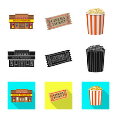 Isolated object of television and filming icon. Collection of television and viewing stock vector illustration.