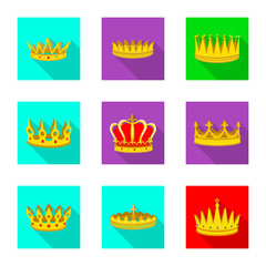 Vector design of medieval and nobility logo. Set of medieval and monarchy vector icon for stock.