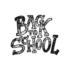 Welcome back to school lettering quote. Back to school sale tag. Hand drawn lettering badges. Typography emblem set. Chalk background