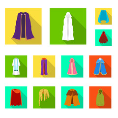 Vector design of material and clothing symbol. Set of material and garment vector icon for stock.