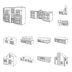 Fototapeta premium Vector design of city and construction sign. Set of city and estate vector icon for stock.