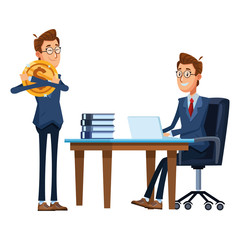 businessmen sitting in a office chair