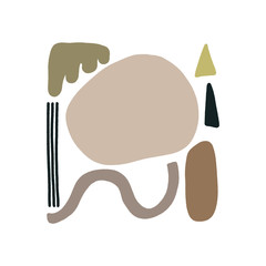 Modern abstract shapes vector background or layout. Pastel scandinavian colors palette