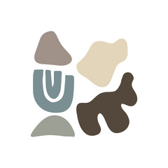 Modern abstract shapes vector background or layout. Pastel scandinavian colors palette