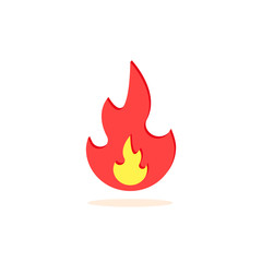 Fire flame icon, vector isolated fire flat symbol