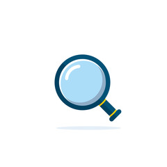 Magnifying glass icon, vector cartoon magnifier or loupe sign. Search concept