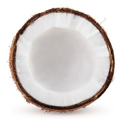 coconut slice isolated on white background clipping path - obrazy, fototapety, plakaty