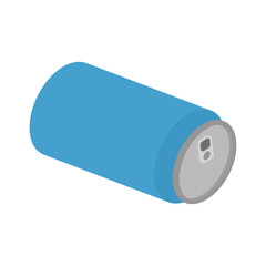 Aluminum blue can. Soda can. Icon can. White background. Vector illustration. EPS 10.