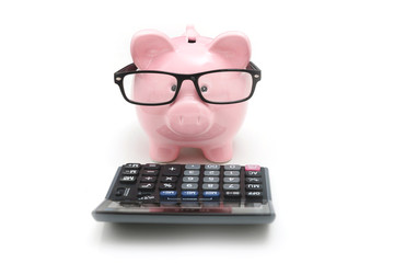 Savings and budget concept with piggy bank