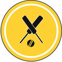 A logo for cricket with yellow base.