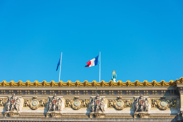 PARIS, FRANCE - APRIL 14, 2019: The Palais Garnier, which was built from 1861 to 1875 for the Paris...